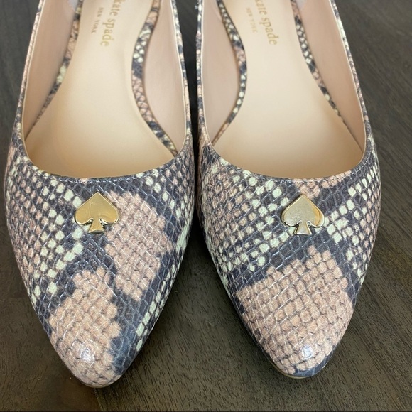 Kate Spade Nylah Snakeskin Pointed Toe Leather Flat Size 6.5 Women - Picture 8 of 13